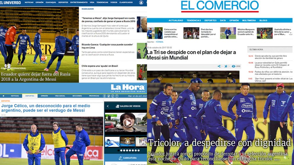 La prensa ecuatoriana no quiere saber nada con la victoria Argentina.