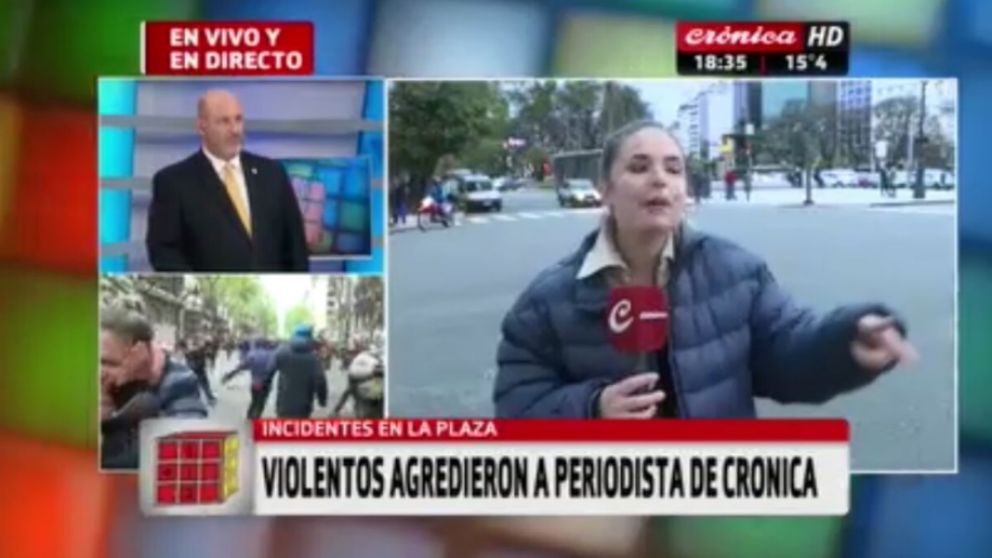 Agredieron a periodista de Crónica TV (Captura)