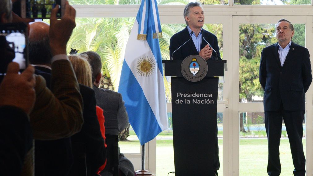 El presidente, en un acto con empresarios en la residencia de Olivos.