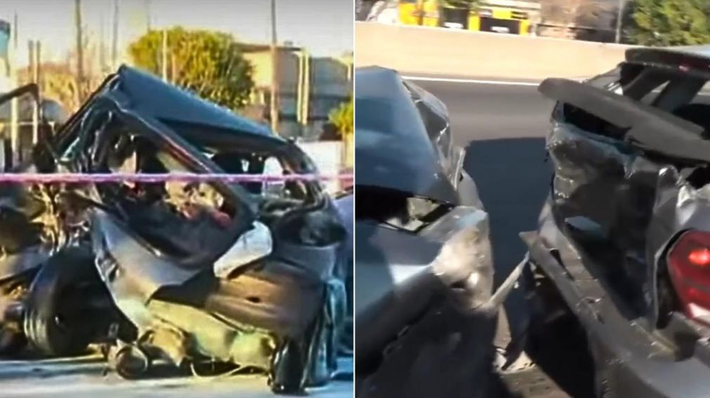 Choque m�ltiple en la Avenida General Paz: 9 heridos, 1 auto incendiado y caos vehicular.