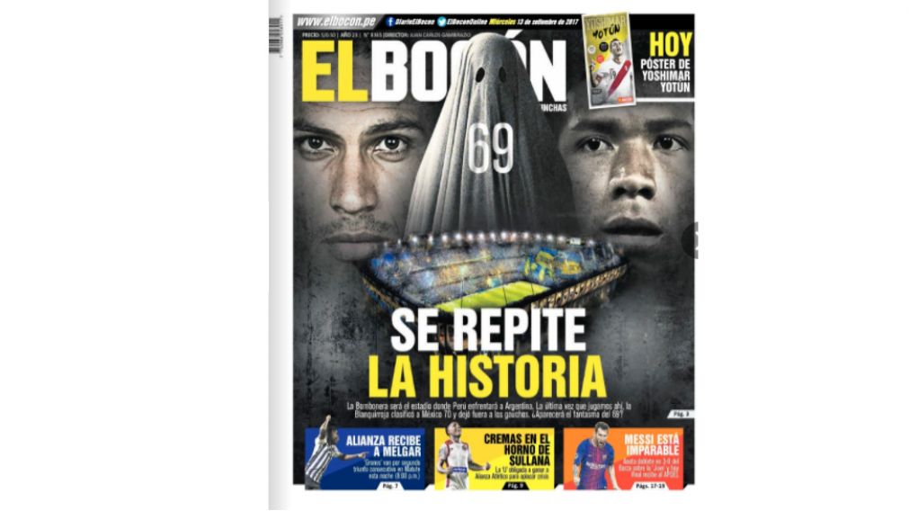 Esta es la tapa del diario "El Bocón".