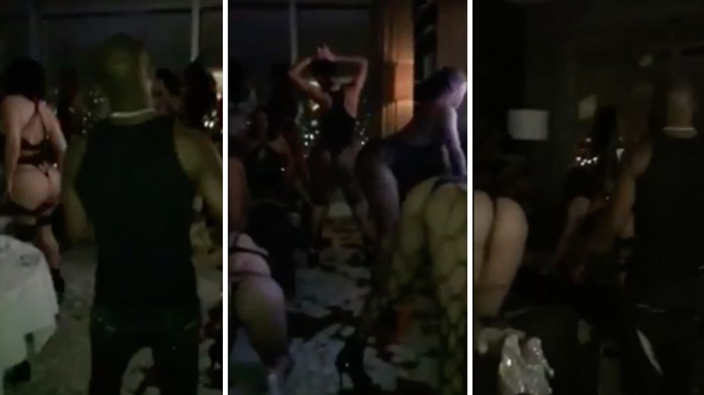 Floyd festejó con strippers y lluvia de dolares.