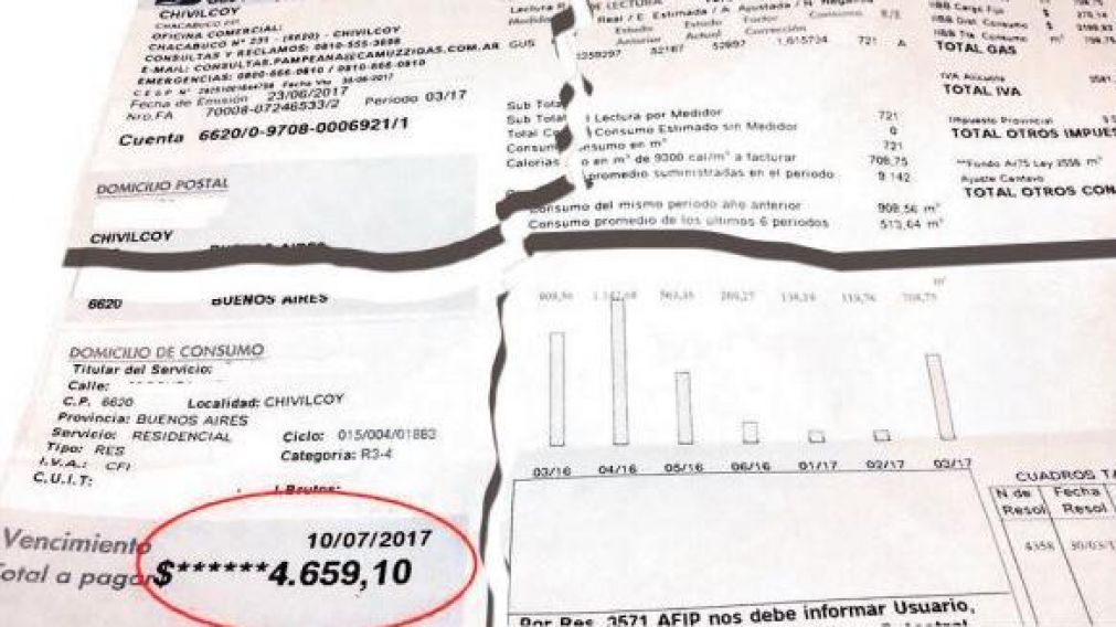 Rechazan el pago de gas en cuatro cuotas