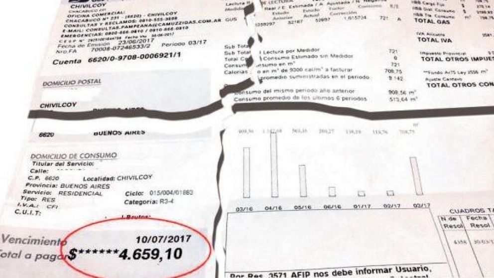 Rechazan el pago de gas en cuatro cuotas