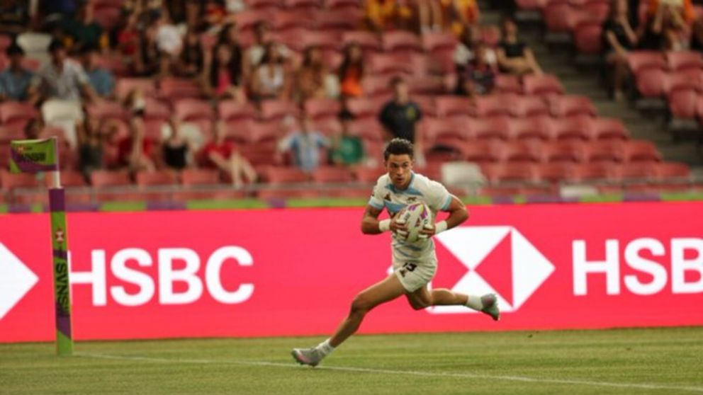 Los Pumas 7´s durante el Seven de Singapur.