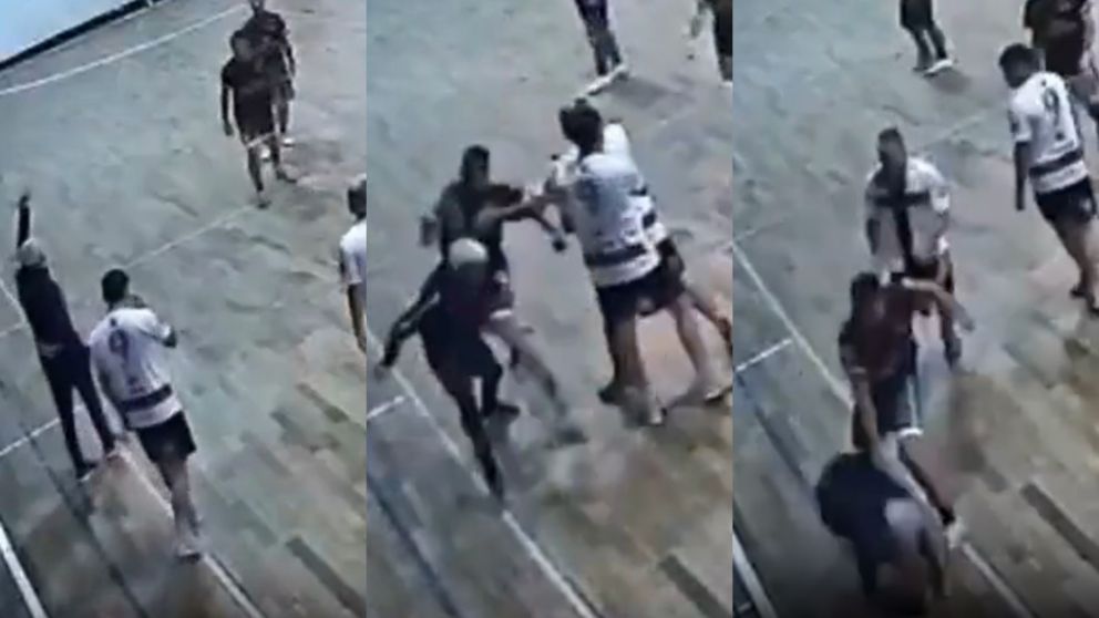 La secuencia de la brutal golpiza en un partido de f�tbol 5 en Mar del Plata.