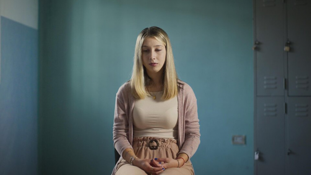 Nahir Galarza en un documental que protagonizó.