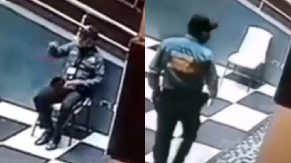 As� guardia de seguridad salu� y convers� con el fantasma de su amigo fallecido (Captura video).