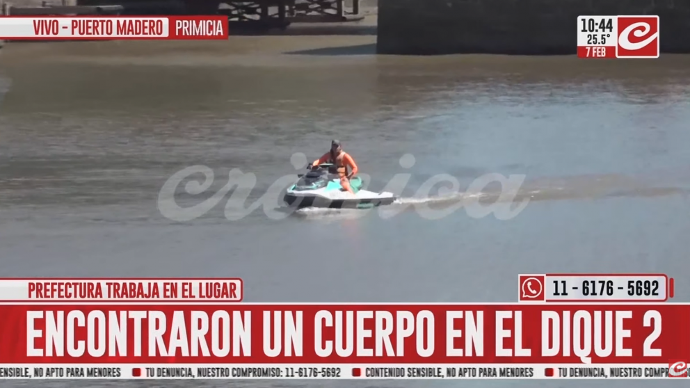 Macabro hallazgo: encuentran un cuerpo flotando en uno de los diques de Puerto Madero