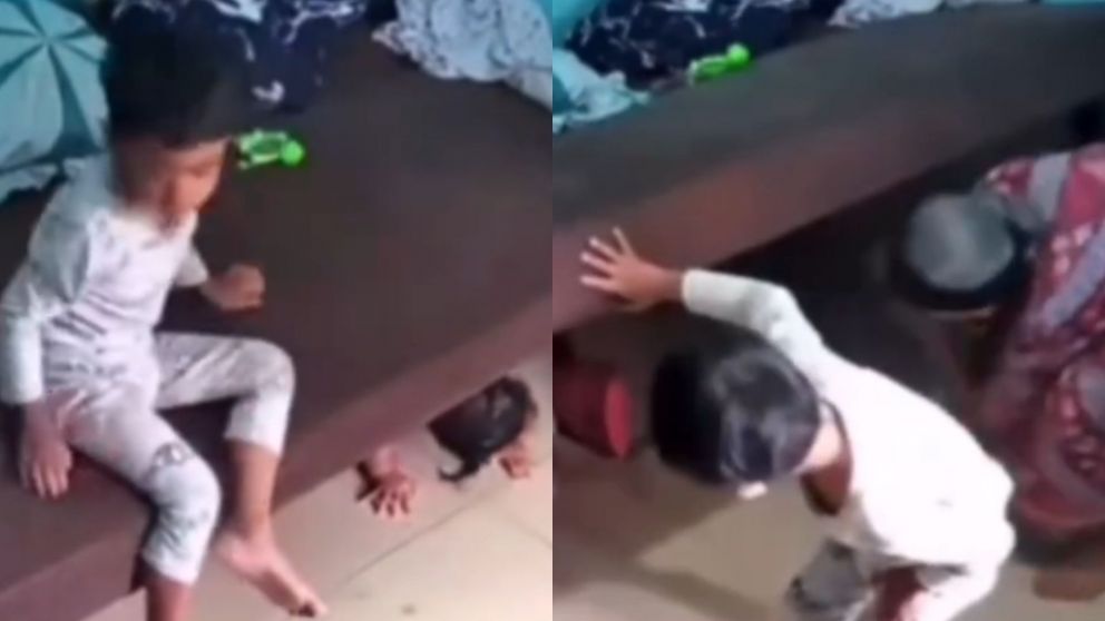 Una pequeña fue arrastrada por una extraña presencia y el video paranormal se volvió viral (Captura video).