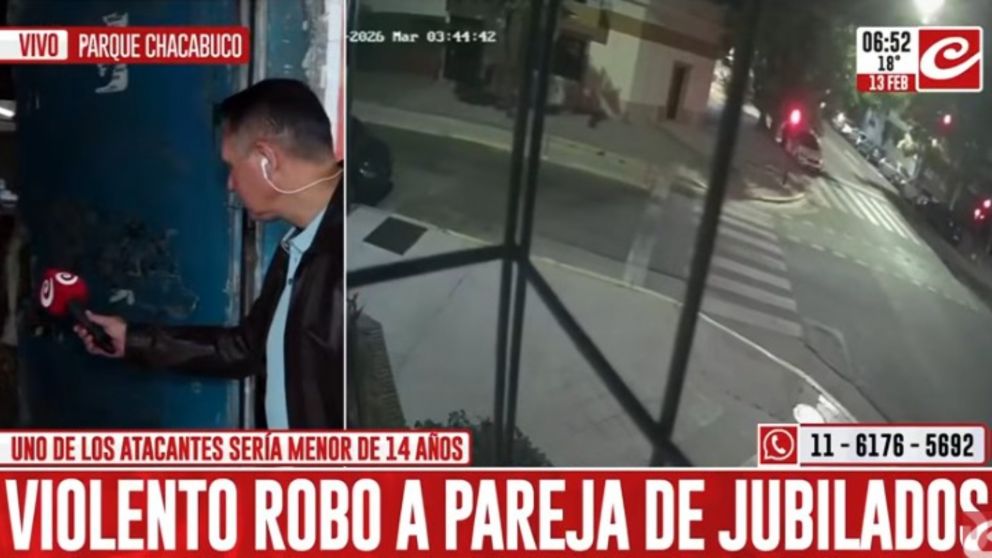 El violento robo se produjo en la madrugada del martes en Parque Chacabuco (Captura de TV).