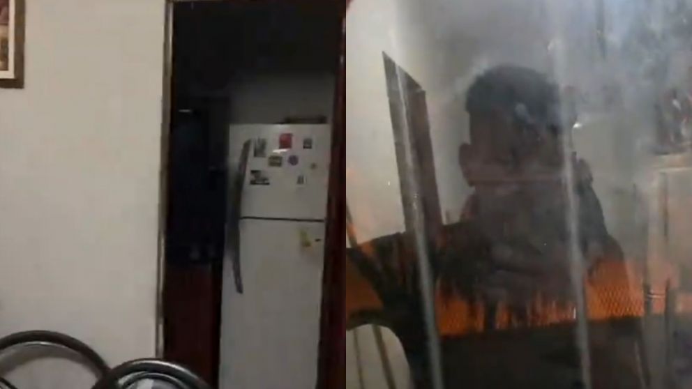 La extraña presencia llamó la atención del chico, para al intentar ver qué era se desató una escena paranormal (Captura video).
