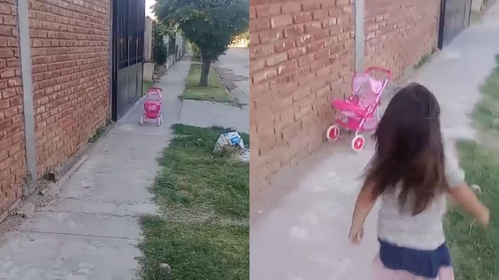 Compartió un video de la "amiga invisible" de su hija y el extraño momento que dejó helados a todos (Captura video).