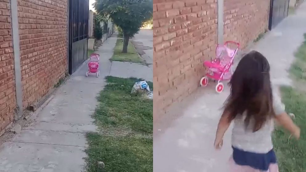 Compartió un video de la "amiga invisible" de su hija y el extraño momento que dejó helados a todos (Captura video).