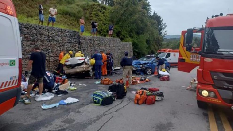 El violento accidente ocurrió en la ciudad brasileña de localidad de Rancho Quemado (X).