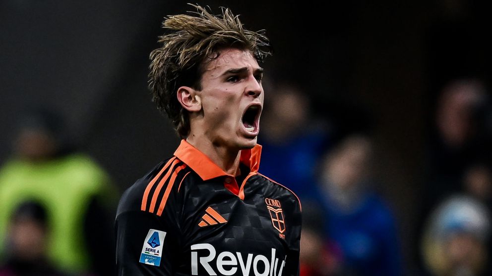 Nico Paz aprovechó un regalito y anotó en el empate entre Milan y Como por la Serie A