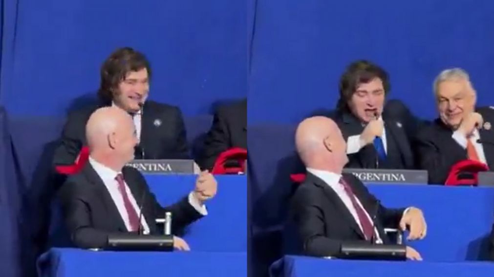 Milei le cantó un tema de Elvis Presley a Orbán e Infantino en el Consejo de Paz de Whasington