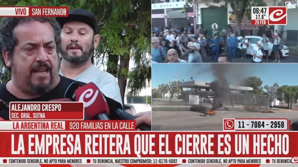 El secretario general del SUTNA, Alejandro Crespo, habló en la mañana de este viernes con la prensa.