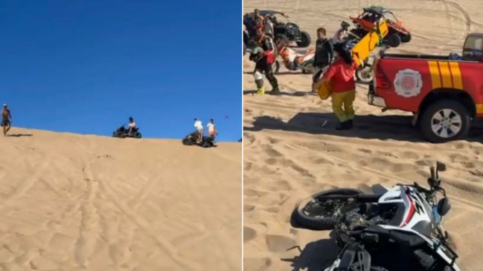Tragedia en Villa Gesell: murió un motociclista tras caer de un médano.