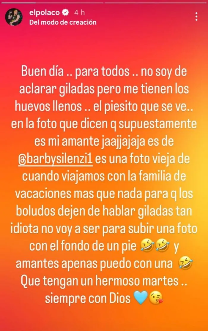 El descargo furioso de El Polaco, tras los rumores de infidelidad.