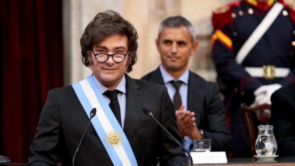 El discurso de Javier Milei se extendería poco más de media hora.