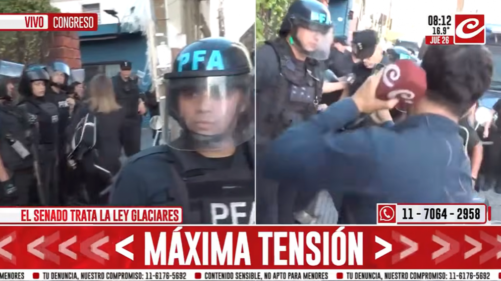 "Nos asustamos mucho": el relato del movilero de Cr�nica agredido durante los incidentes en el Congreso