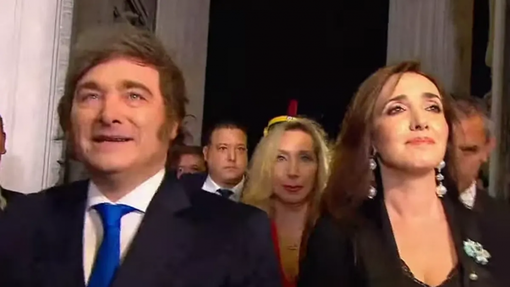 El frío saludo de Javier Milei y Victoria Villarruel que no se transmitió en la cadena nacional