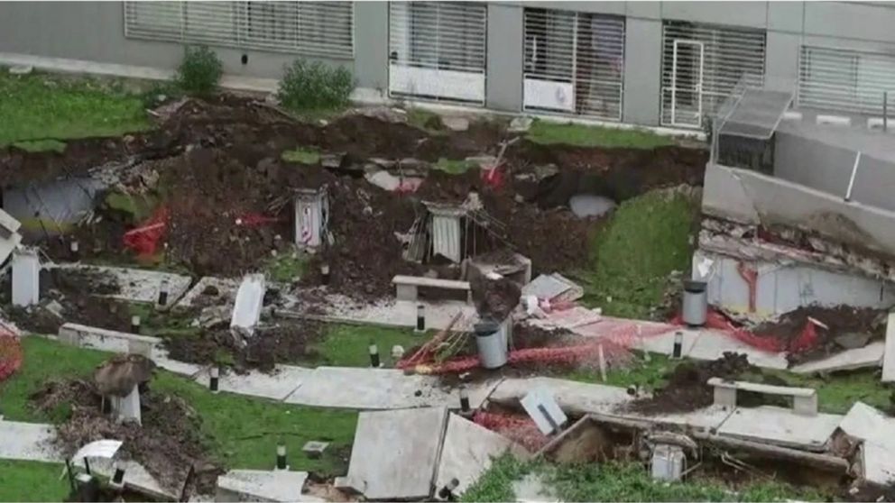 El desmoronamiento particial de un estacionamiento subterr�neo encendi� las alarmas en un complejo habitacional ubicado en ese barrio porte�o.