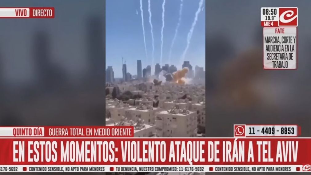 suenan las sirenas antibomba en Tel Aviv y la gente corre a los refugios.