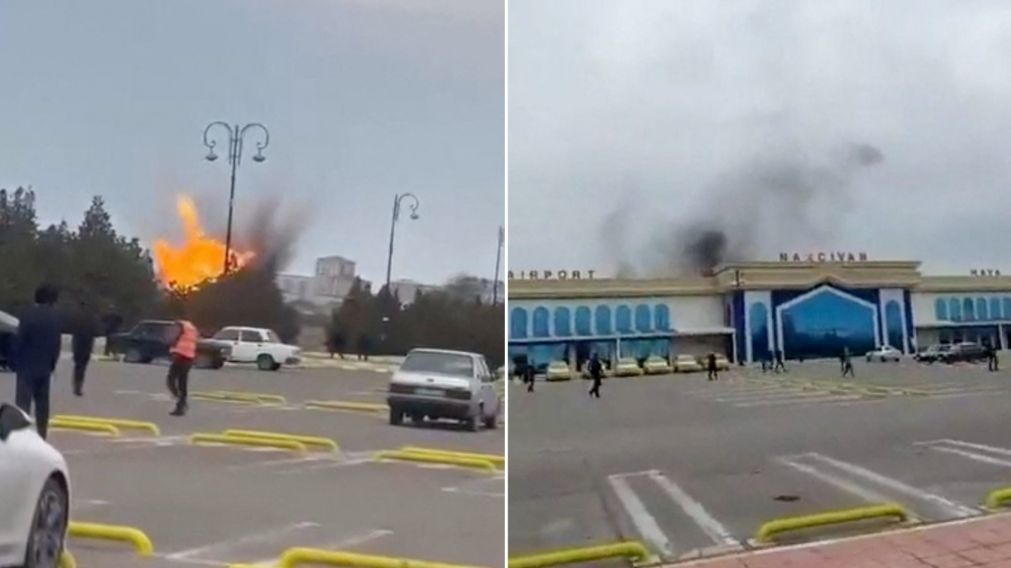 Denuncian ataques de drones contra el aeropuerto de Najicheván, en Azerbaiyán.