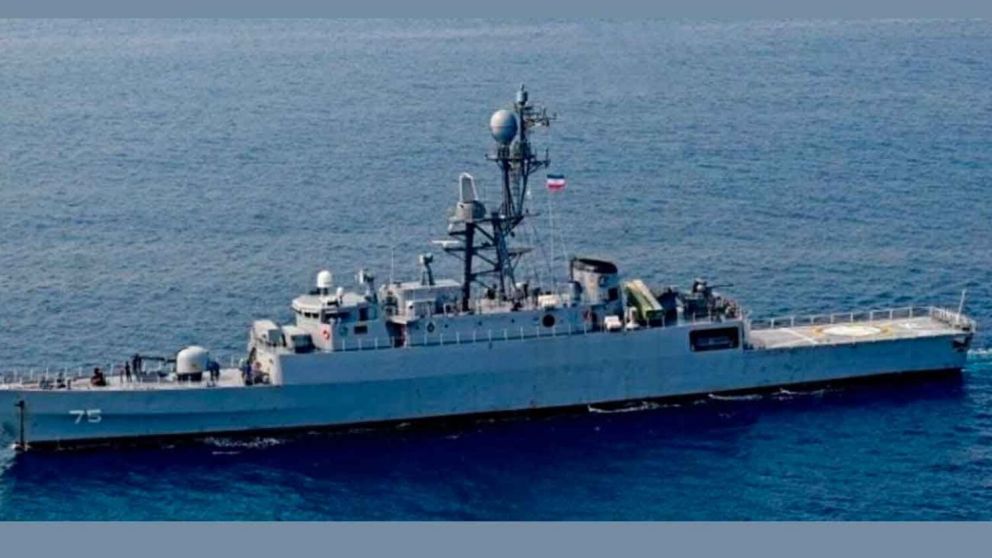 El buque iraní que fue hundido en Sri Lanka por la marina de Estados Unidos.
