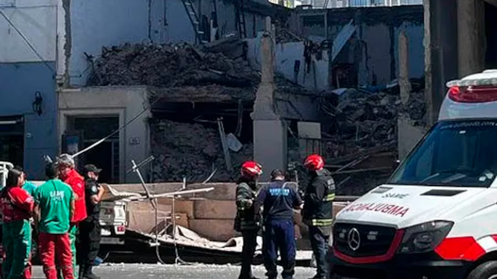 Un herido por el derrumbe de una obra en demolición.
