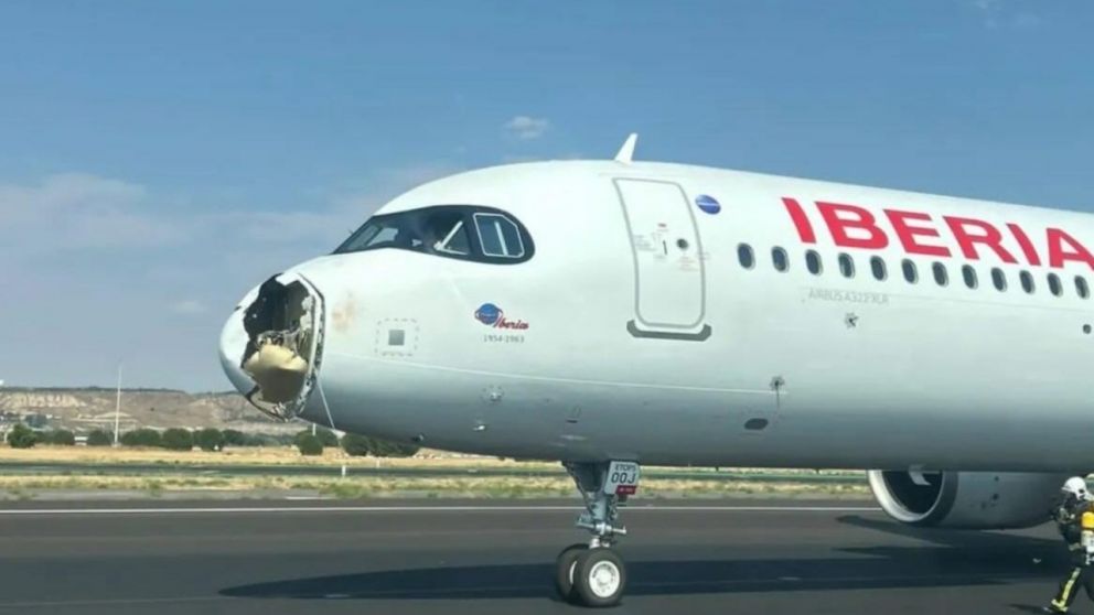 El vuelo 579 de Iberia partió de Madrid a las 18.30 y minutos después solicitó permiso para un aterrizaje de emergencia tras impactar con un ave.