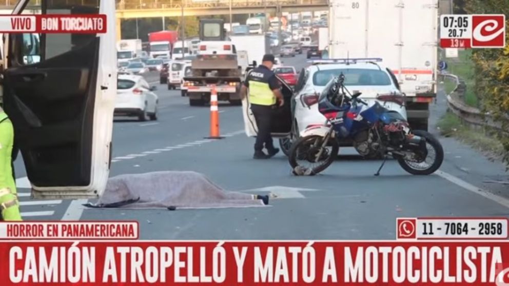 El fatal accidente se produjo en la autopista Panamericana a la altura de la Ruta 197 (Captura de TV).