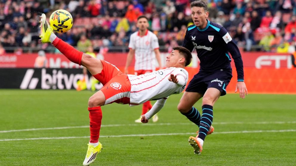 Echeverri tuvo su mejor partido con el Girona.