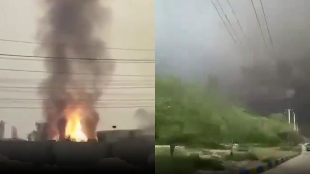 Capturas de videos del incendio provocado por los ataques.