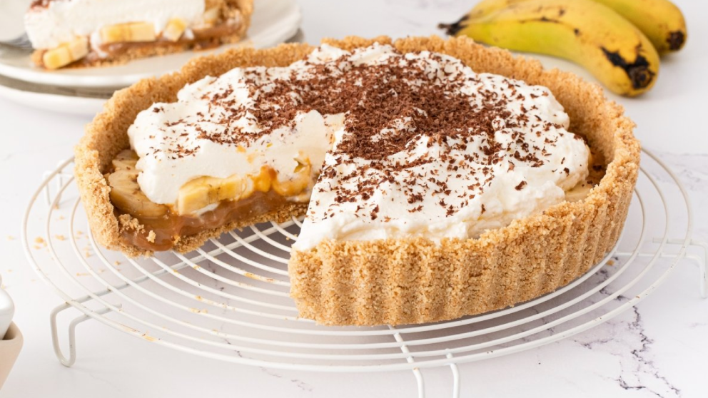 Exquisita receta de tarta 'banoffee', un postre bien dulce y sabroso ideal para acompañar el mate o el café