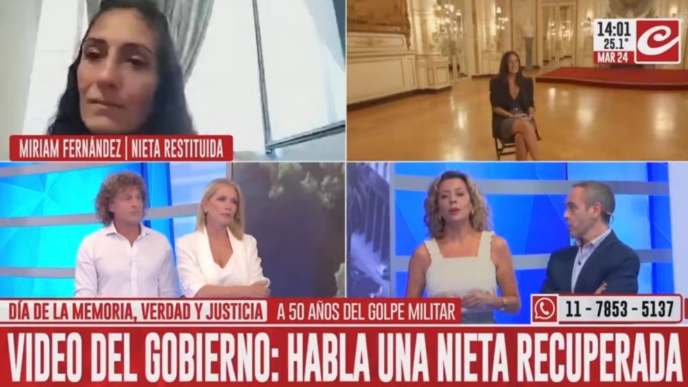 Día de la Memoria: habló en Crónica la nieta que aparece en el video del gobierno.