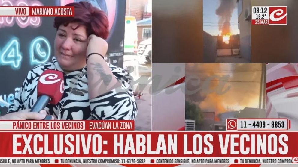 Una vecina del depósito de garrafas incendiado habló con Crónica HD.