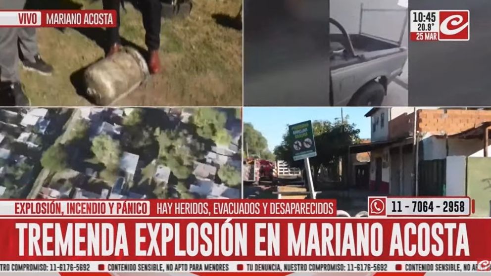 Un incendio seguido de explosiones conmoció a primera hora de la mañana de este miércoles a los vecinos de la localidad bonaerense de Mariano Acosta.