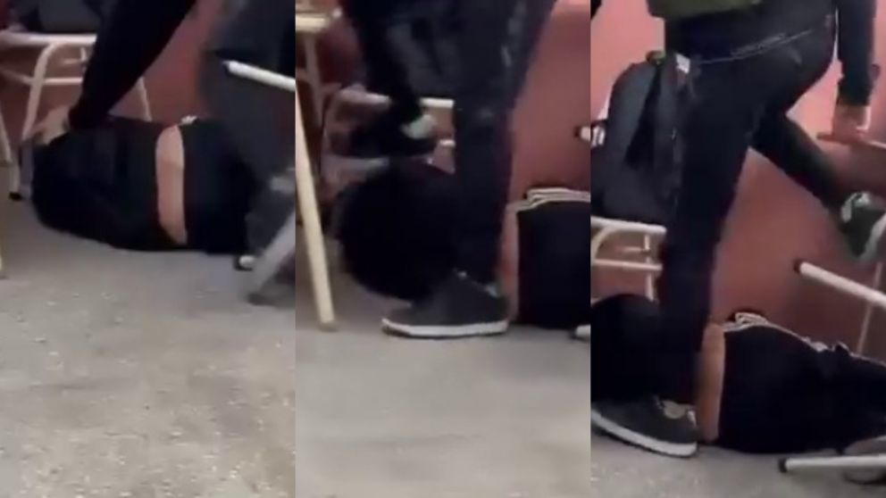 El momento del ataque en la escuela de Mar del Plata.