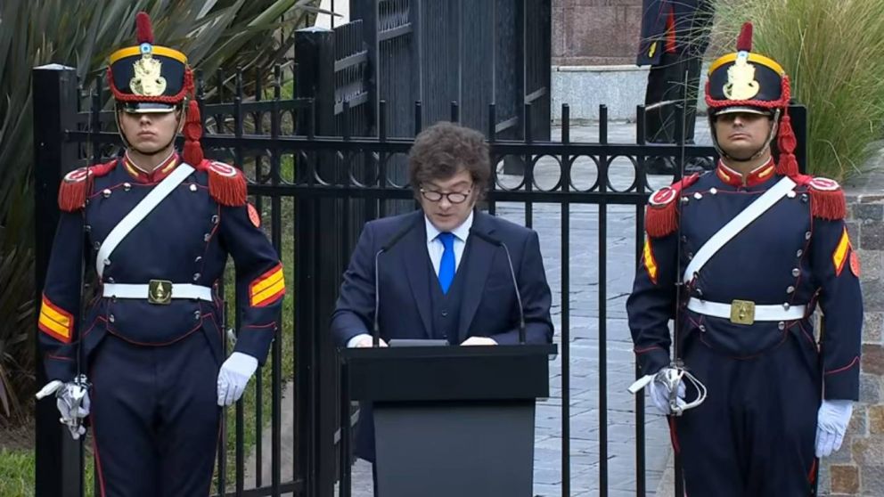 El presidente Javier Milei encabezó el acto central por Malvinas.