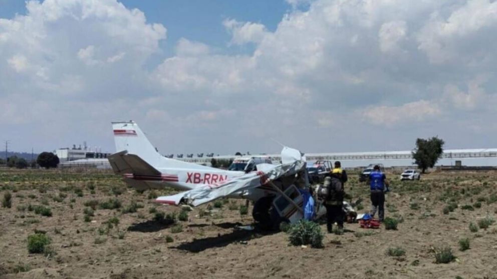 Cuatro personas murieron tras el desplome de una avioneta en campos de cultivo en México.