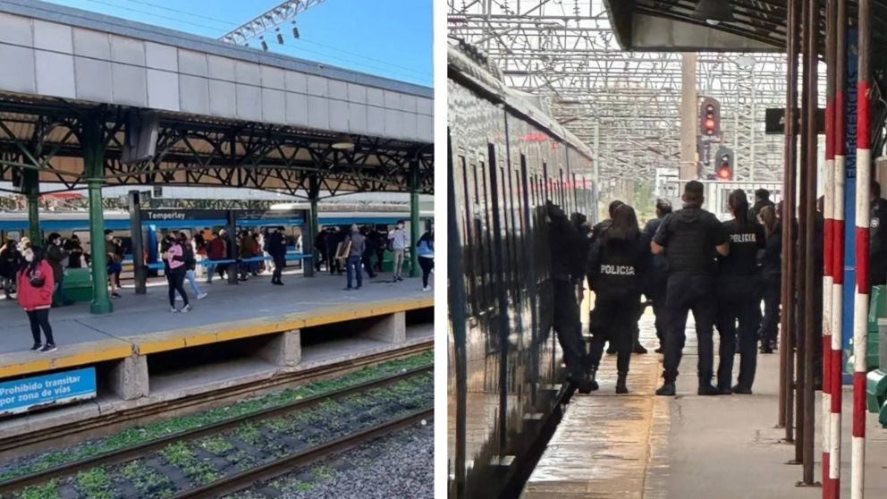 ¡VIDEO! Tren Roca: un hombre armado tomó a una mujer de rehén en la estación Temperley.