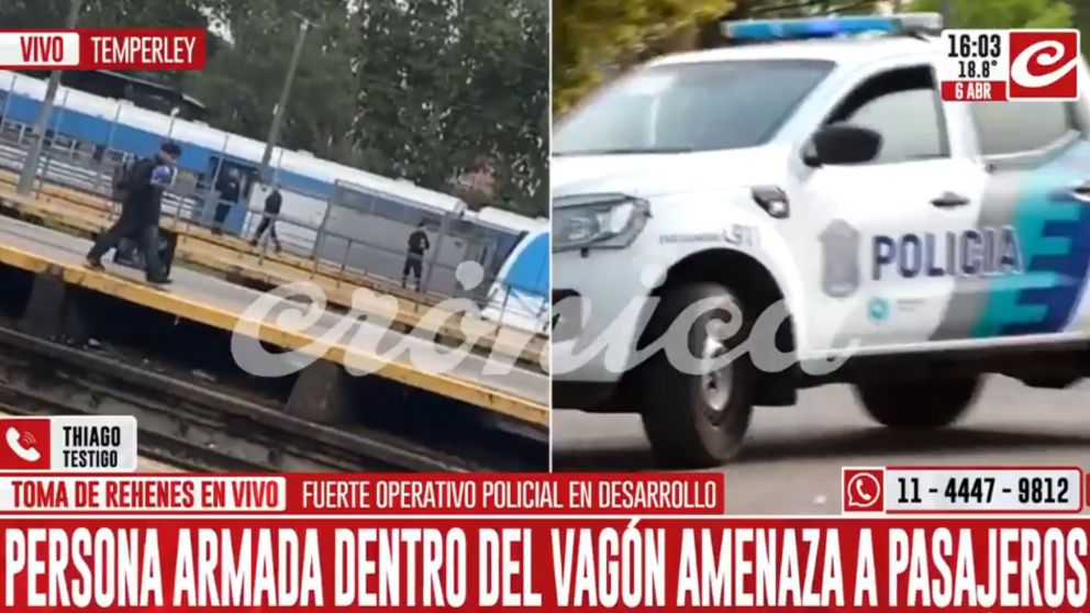 Imagenes exclusivas de Crónica sobre la toma de rehenes en el Tren Roca.