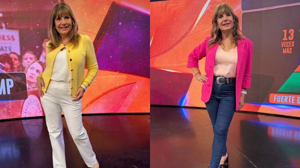Duelo de estilos: Liliana Caruso entre el amarillo "vibrante" y el rosa "chicle" en Crónica TV