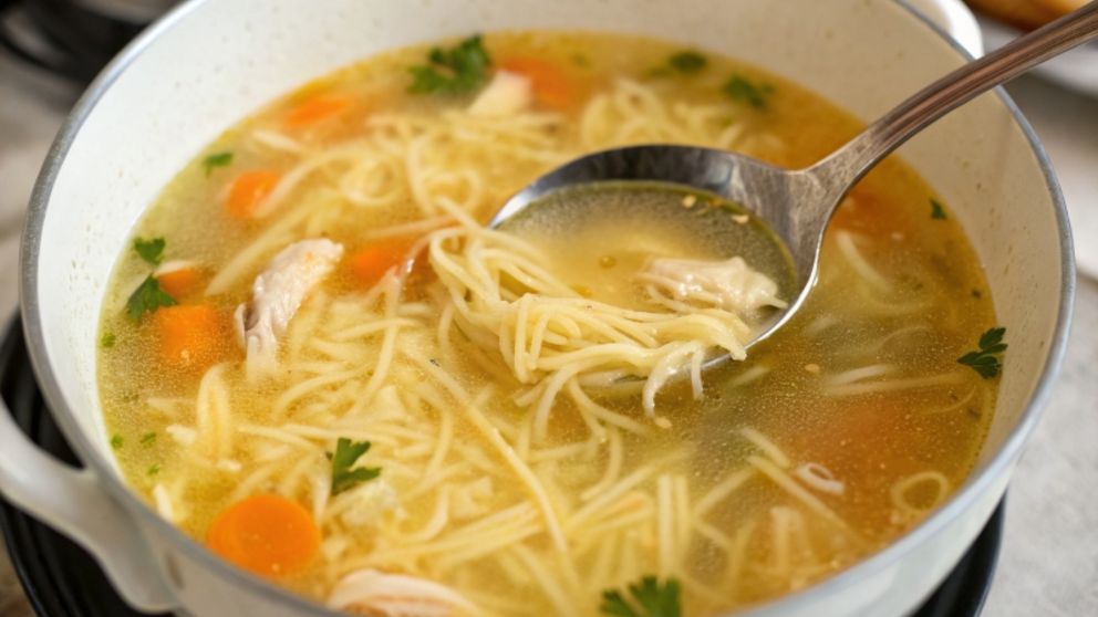 Sopa de pollo: la receta de la abuela para combatir el frío con dos mangos.