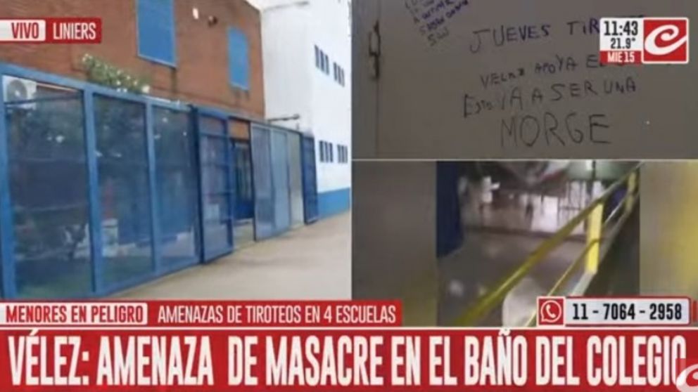 Las autoridades de V�lez S�rsfield cumplen con el operativo policial y se comunicaron con los padres (Captura de TV).