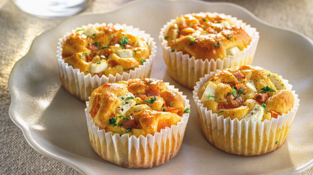 Merienda creativa y lista en minutos: cupcakes irresistibles de jamón y queso