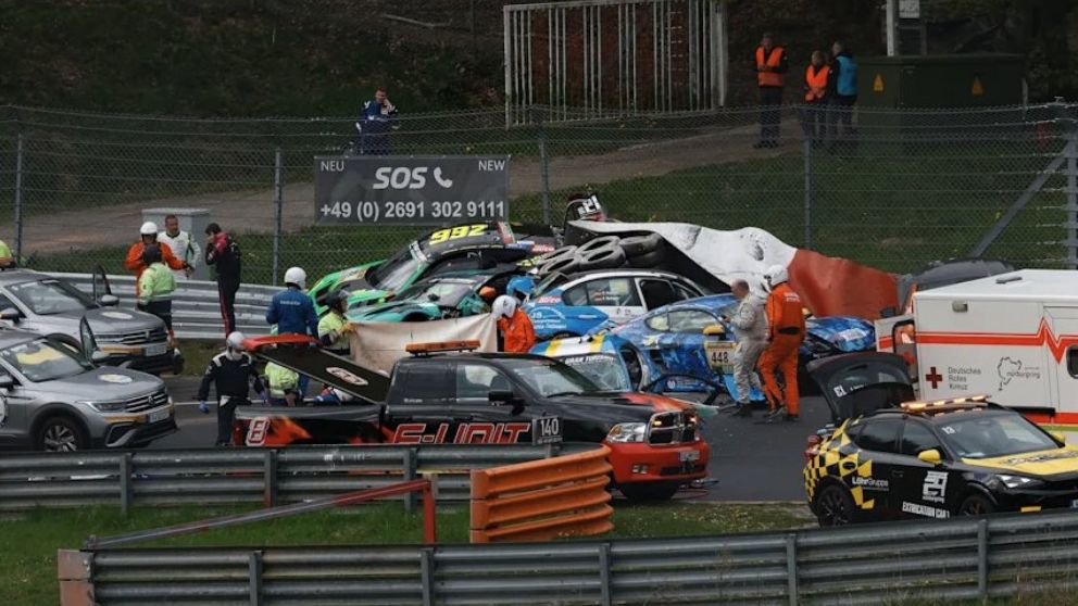 Siete fueron los autos accidentados, con el lamentable resultado de una muerte.